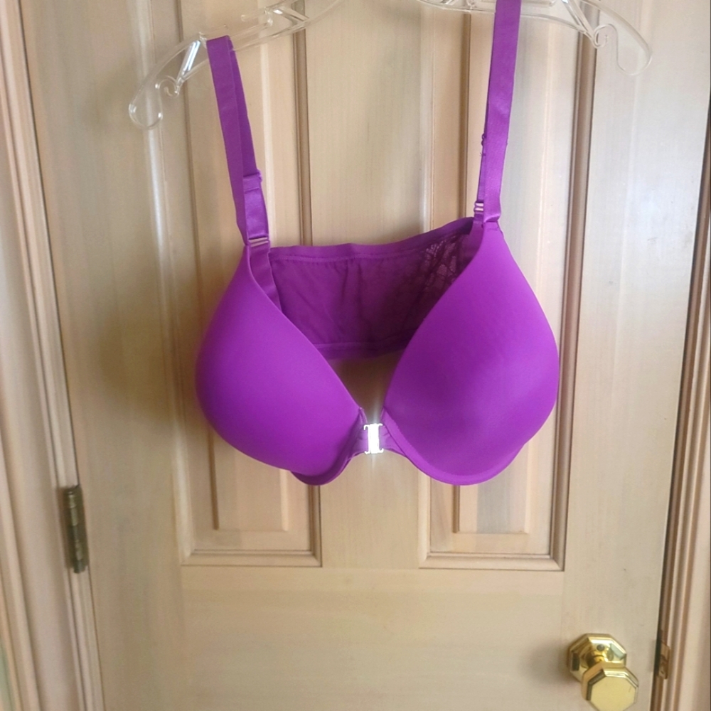 Womens Plus Sz 44C Curve Muse Bra  Nwot Purple Front Closure Push Up